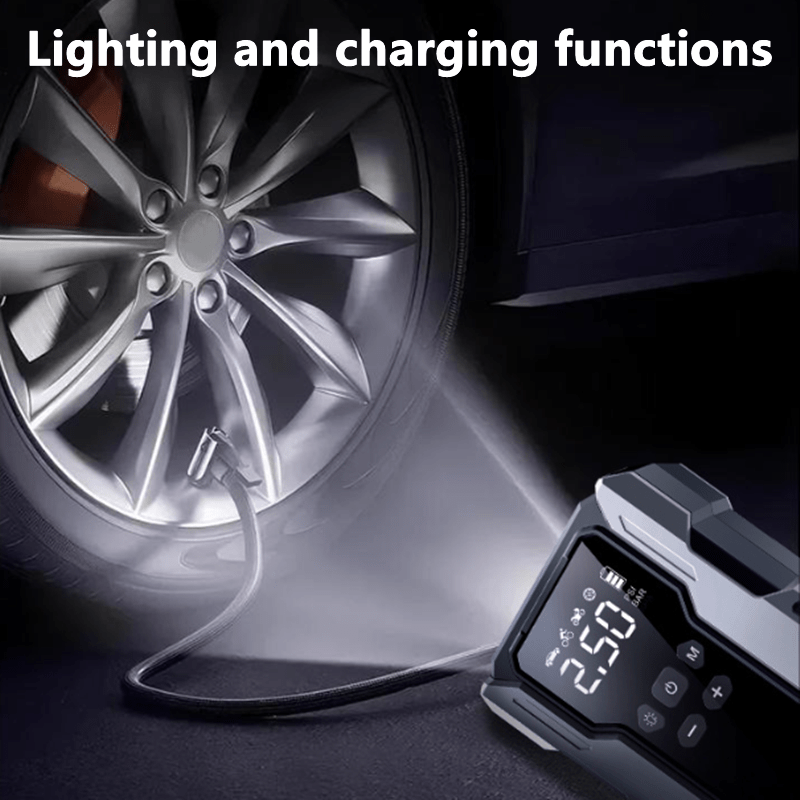 Upgraded 7-in-1 Portable Car Jump Starter – Multifunctional Emergency Battery Booster for 12V Vehicles Up to 2.64gal Gas / 2.38gal Diesel, LED Emergency Light, Available with or without Air Pump