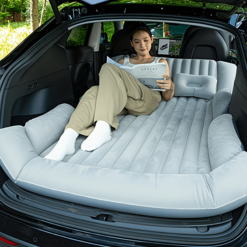 SUV Inflatable Thick Travel Camping Bed with 2 Pillows And Air Pump, Dedicated Portable Inflatable Mattress for SUV Trunk And Back Seat, Suitable for RVs, Trucks, Outdoor Camping, Beaches, Road Trips, Etc.