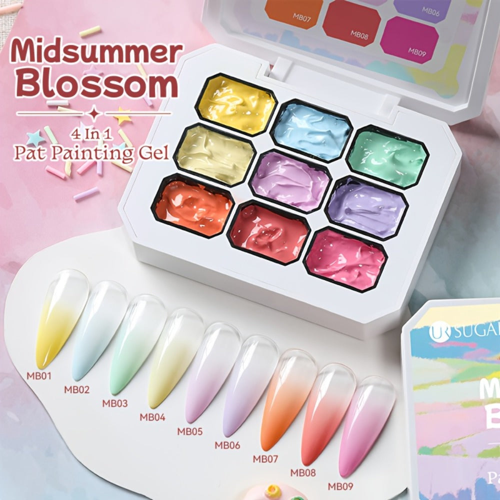 Gradient Ombre Gel Nail Polish Set 9 Colors UV LED Soak-Off – Rich Pigment Stamping Nail Gel, Long-Lasting Salon Manicure, Yellow Purple Blue Shades, DIY Nail Art Gift for Women Girls