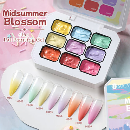 Gradient Ombre Gel Nail Polish Set 9 Colors UV LED Soak-Off – Rich Pigment Stamping Nail Gel, Long-Lasting Salon Manicure, Yellow Purple Blue Shades, DIY Nail Art Gift for Women Girls