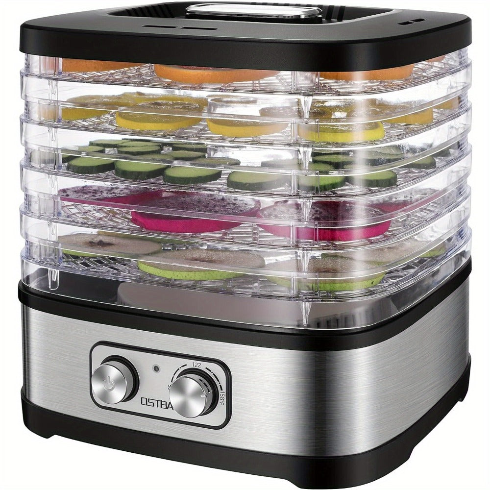 Food Dehydrator 240W with Temperature Control | BPA-Free Dishwasher-Safe Trays, Electric Food Dryer for Jerky, Fruits, Herbs & Vegetables, Recipe Book Included – 5-Tray & 8-Tray Options