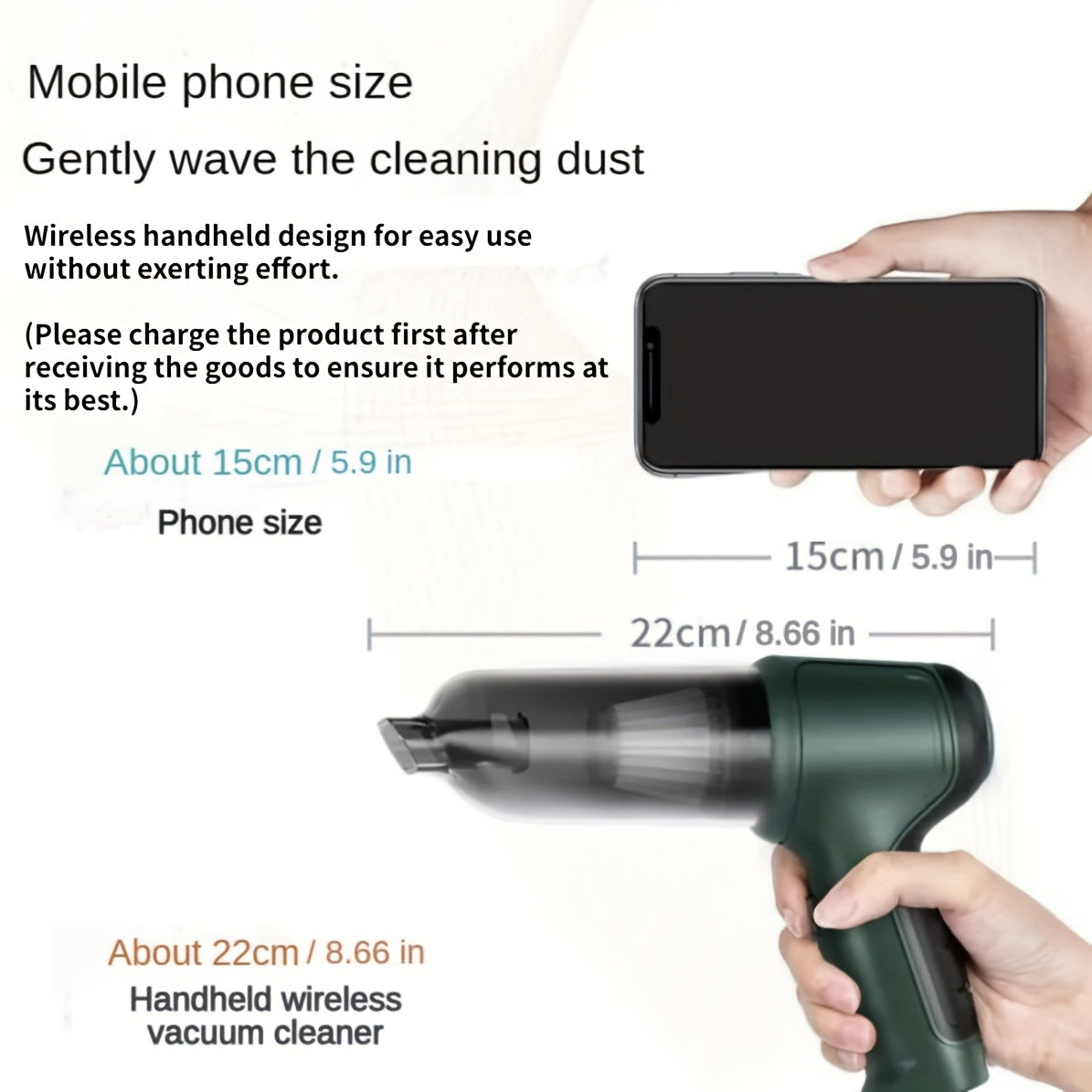 A Three In One Wireless Vacuum Cleaner with A High Power, Which Can Be Used for Suction, Air Extraction, And Blowing, Both In The Car And At Home. It Has An Extended Battery Life, Can Absorb Dust, Debris, Pet Hair, Air Extraction, And Dust Blowing
