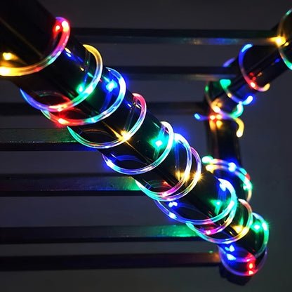 Solar LED Trampoline Lights 50 100 LEDs Colorful Rope Lights 8 Modes IP65 Waterproof Fits 8-16 Ft Trampolines Outdoor Safety Glow Night Light Kids Adults Multicolor White Blue