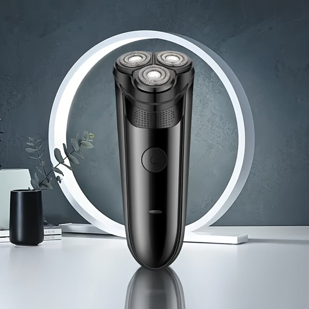 Cordless Rotary Electric Shaver for Men USB Rechargeable - Multifunctional Grooming Kit for Daily Shaving & Travel - Ergonomic Close Shave Razor Blue & Black Gift for Husband Boyfriend Dad