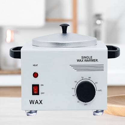 Electric Wax Warmer Kit Adjustable Temperature 0-100°C Aluminum Pot Anti-Scald — Professional Hair Removal Wax Heater Machine for Body Legs Arms Face, SPA Salon Home Use, White & Black