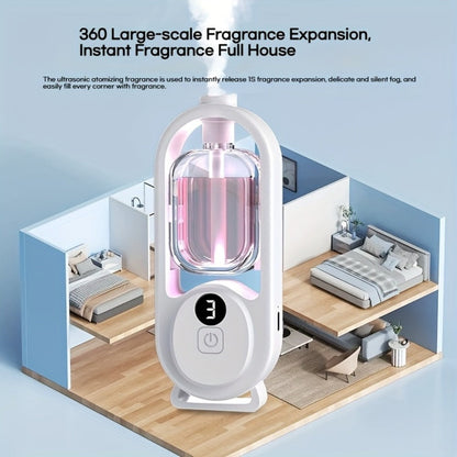 Aromatherapy Diffuser with Essential Oils 2-in-1 Humidifier - Hotel Scent Home Fragrance Machine with Natural French Essential Oils, Ultrasonic Spray, LED Ambient Light, Whole House Air Freshener for Bedroom, Living Room, Office