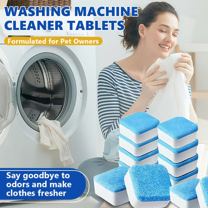 Washing Machine Cleaner Tablets Deep Cleaning Descaler for HE Front Loader Top Load Washer Septic Safe Deodorizer Removes Odor Residue Drum & Tub Seal Cleaner 16 24 32 40 Packs Bulk Value