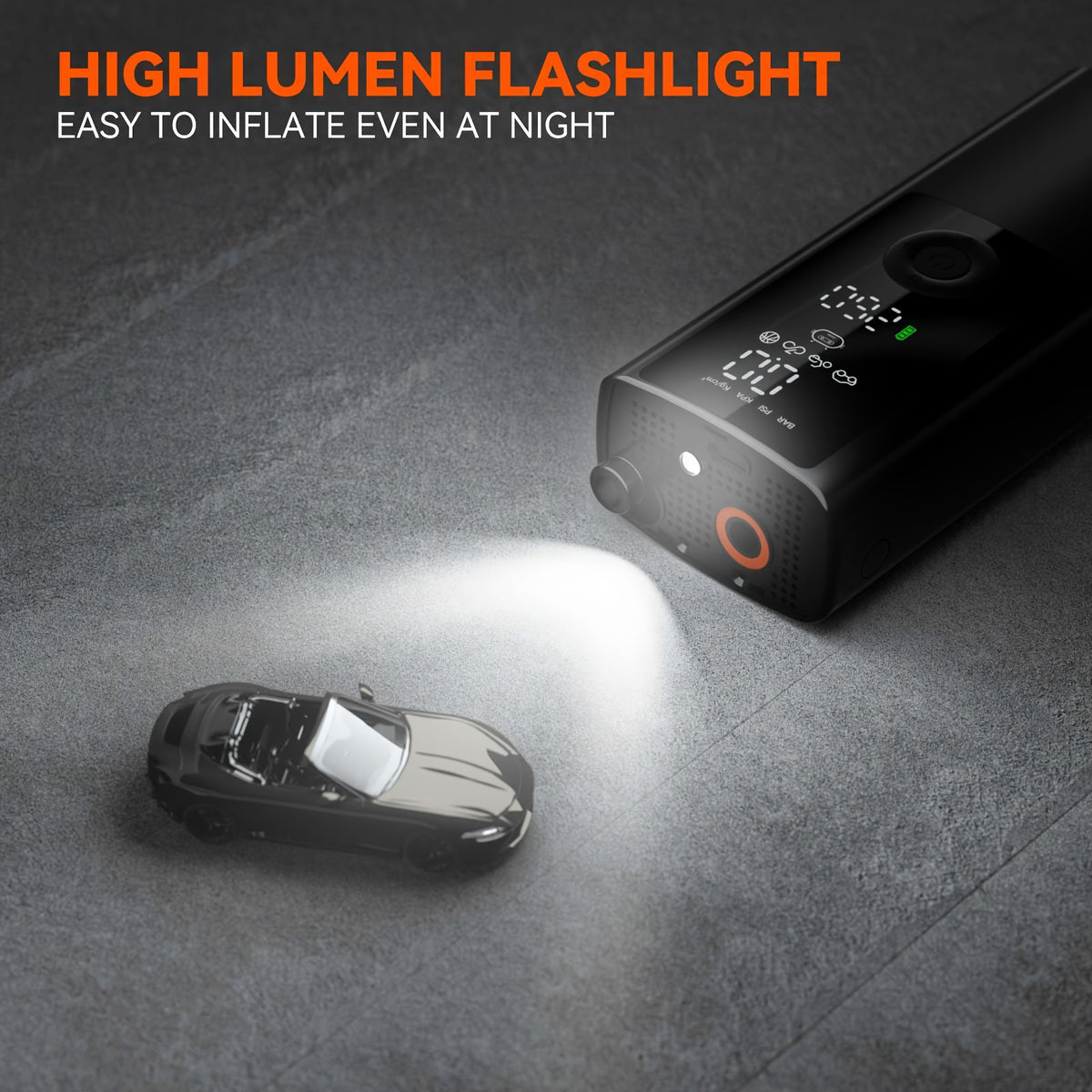 Portable Tire Inflation Pump - Wireless Electric Inflator, Equipped with Tire Pressure Gauge, LED Lighting, Inflation Nozzle with Multifunctional Adapter, Suitable for Cars, Motorcycles, Bicycles, Balls, Etc, Tire Pump And Jumper, Tire Air Compressor