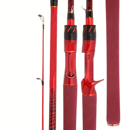 Carbon Fiber Fishing Rod Casting Model – 180cm / 70.86in Medium-Light Medium-Fast Action with EVA Grip Handle – Red & Black Lightweight Outdoor Fishing Rod for Bass, Trout & Freshwater