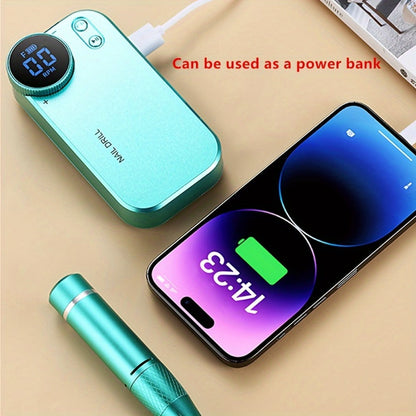 Electric Nail Polisher & Buffer Rechargeable High Power — Professional Manicure Pedicure Machine for Nail Buffing Polishing Dead Skin Callus Removal, Cordless Nail Shine Tool for Home & Salon, 5 Colors