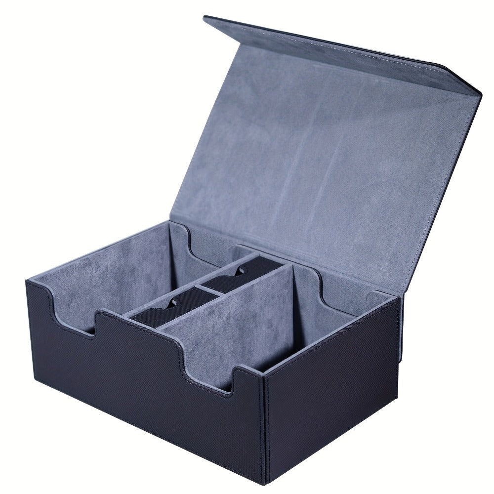 Magnetic Deck Box 600+ Cards High Capacity MTG Card Storage Case 4 Deck Slots with 2 Dice Tray TCG YuGiOh Trading Card Organizer Multiple Colors