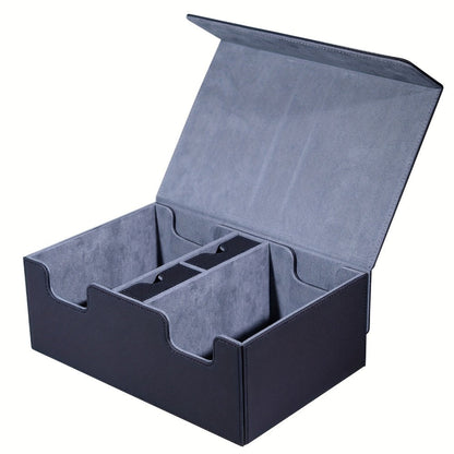 Magnetic Deck Box 600+ Cards High Capacity MTG Card Storage Case 4 Deck Slots with 2 Dice Tray TCG YuGiOh Trading Card Organizer Multiple Colors