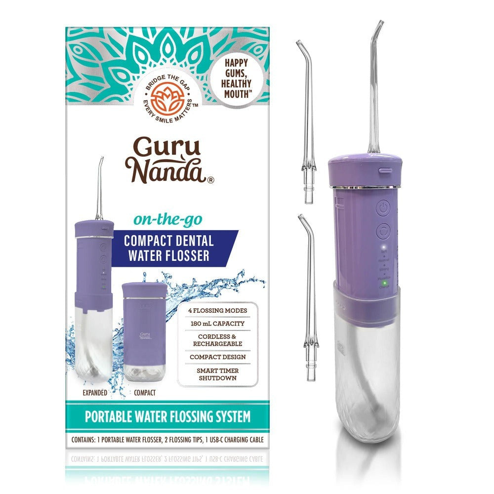 Compact Water Flosser Portable Travel Oral Irrigator – Collapsible 290ml Tank, 4 Flossing Modes, 1800 Pulses/Min, Smart Timer, TSA-Approved, BPA-Free, 30-Day Battery – Lavender