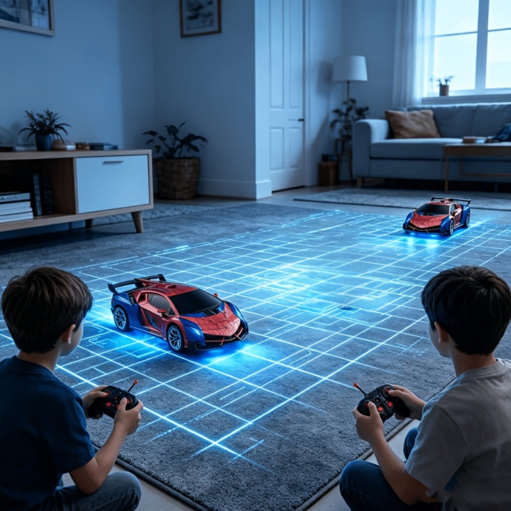 Spider Robot RC Car for Kids 1:18 with LED Lights – One-Button Transform Police Car Stunt Toy, 2.4GHz 45M Range 360° Drift Deformation Vehicle for Boys & Girls Ages 3 4 5 6, Birthday Christmas Gift
