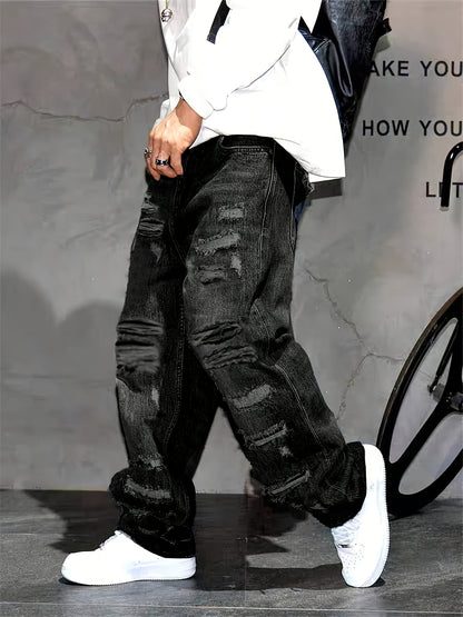 Men's Baggy Jeans - Classic Wash Clean Finish Everyday