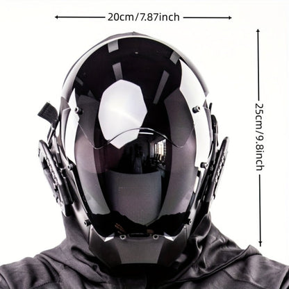 Mechanical Cyberpunk Mask Black – Futuristic Sci-Fi Half Face Costume Prop for Halloween Cosplay, Rave Bar Club Party, Stage Performance & Photography, Cool Gift for Adults Men Women