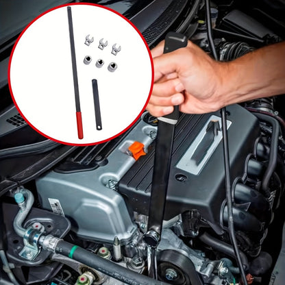 Serpentine Belt Tool Set 8-Piece, Universal 3/8" & 1/2" Drive Belt Tensioner Wrench Kit with Idler Pulley Adjuster & Crowfoot Wrenches, Chrome Vanadium Steel, Car Engine Belt Removal & Installation
