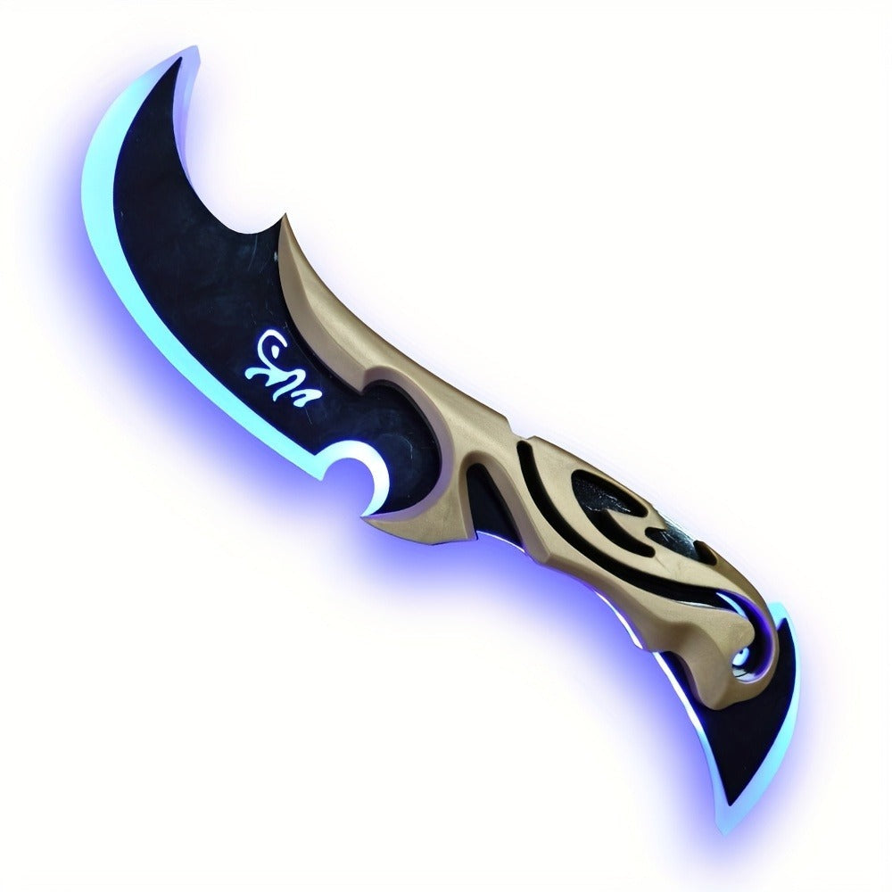 LED Light Up Half Moon Blade Rechargeable Sci-Fi Cosplay Prop 30cm – Halloween Role Play Game Peripheral Model Collection Gift, Multiple Colors