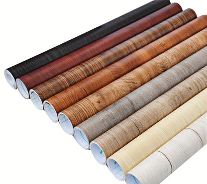 Wood Grain Floor Sticker Roll Peel & Stick Self-Adhesive Non-Slip Thickened Vinyl – Vintage DIY Flooring for Walls, Floors, Desks & Door Panels