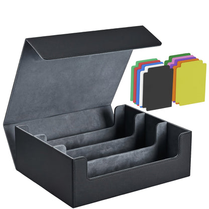 Trading Card Storage Box 1800+ Cards with 10 Dividers – Large Deck Case for Pokemon TCG, MTG Commander, Sports Cards – Multiple Colors, Fits Sleeved Cards