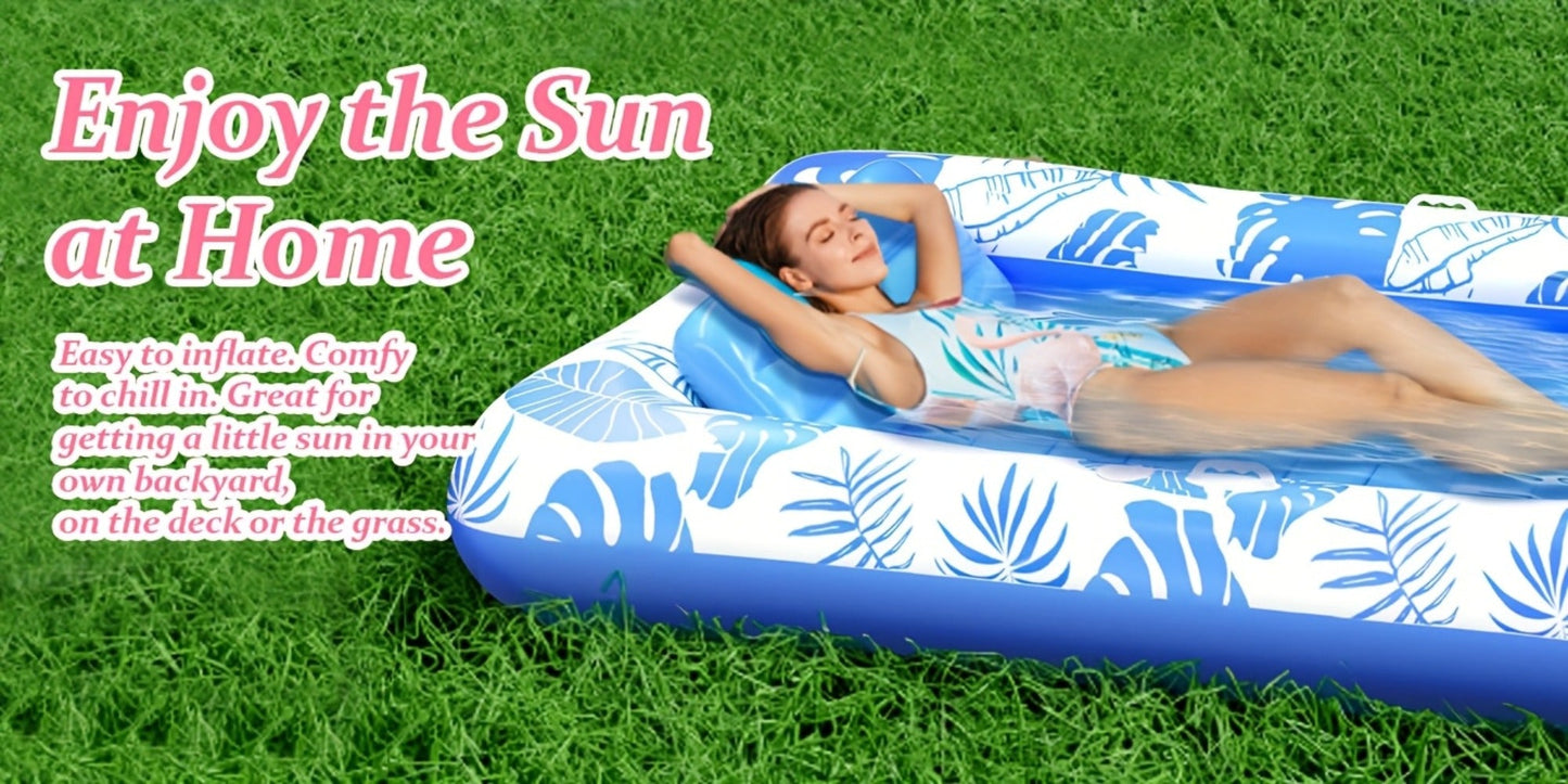 Thickened XL Tanning Pool Mattress 84×52 Inch Oversized Inflatable Sunbathing Float Lounger Raft for Adults Swimming Pool Lake Beach Summer Relaxation