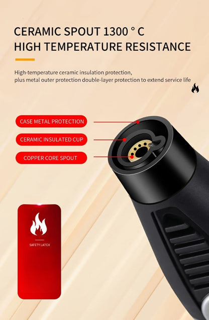 Windproof Torch Lighter 5 Pack Outdoor Butane Gas Lighter Set 1300 1800 Degree Blue Flame Safety Lock Gift Box Camping BBQ Candle Fireplace Butane Not Included