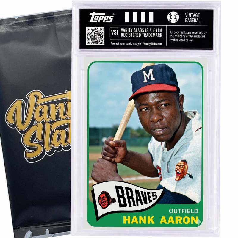Vintage Baseball Card Mystery Slab 1965 Topps – 1 Random Authentic Card Encased in Vanity Slab | 598-Card Set Chase | Mickey Mantle, Willie Mays & Hall of Famers Possible | Collector Gift