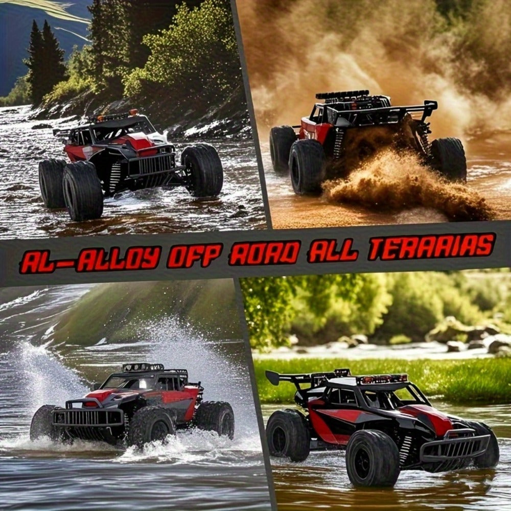 RC Off-Road Car with LED Lights for Kids Ages 6+ – High Speed All-Terrain Remote Control Buggy Light-Up RC Truck for Boys & Girls, Best Birthday Christmas Holiday Gift