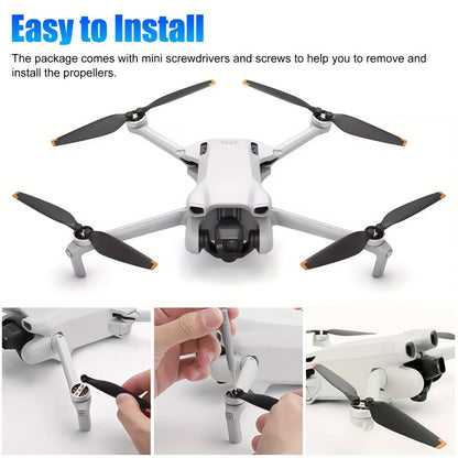 DJI Mini 3 Replacement Propellers 16pcs – Low-Noise Quick-Release Drone Blades Upgrade Kit with Screws & Screwdrivers, Lightweight Durable Drone Accessories for Extended Flight Time & Quiet Flying