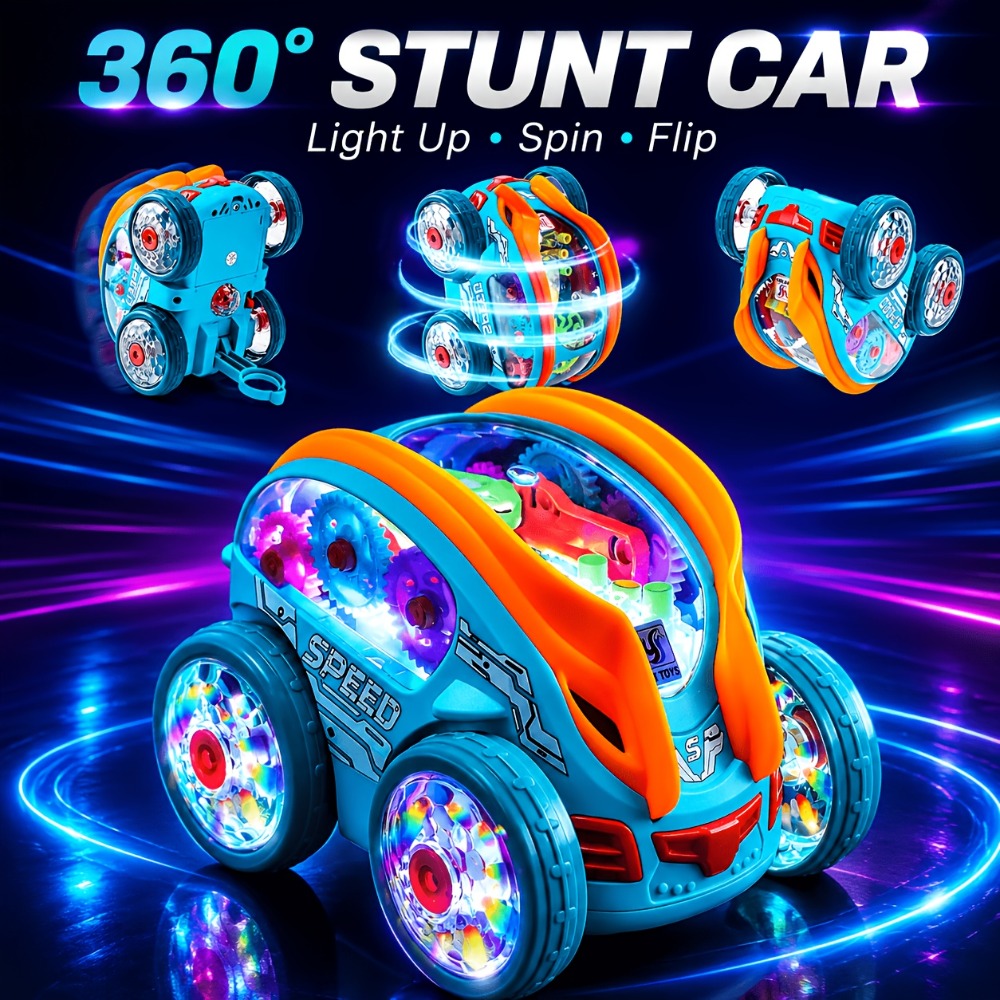 Automatic Dump Truck Toy Car with Colorful LED Lights & Music – Auto Rolling Construction Vehicle Toy for Toddlers Kids Ages 2+, Fun Light-Up Truck Sound Effects, Best Birthday Christmas Gift