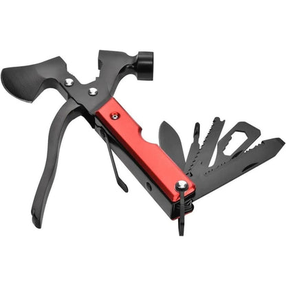 14-in-1 Multi-Tool Hammer Axe Stainless Steel 18cm with Fabric Bag for Camping Hiking Survival Outdoor Gift for Men Dad Boyfriend