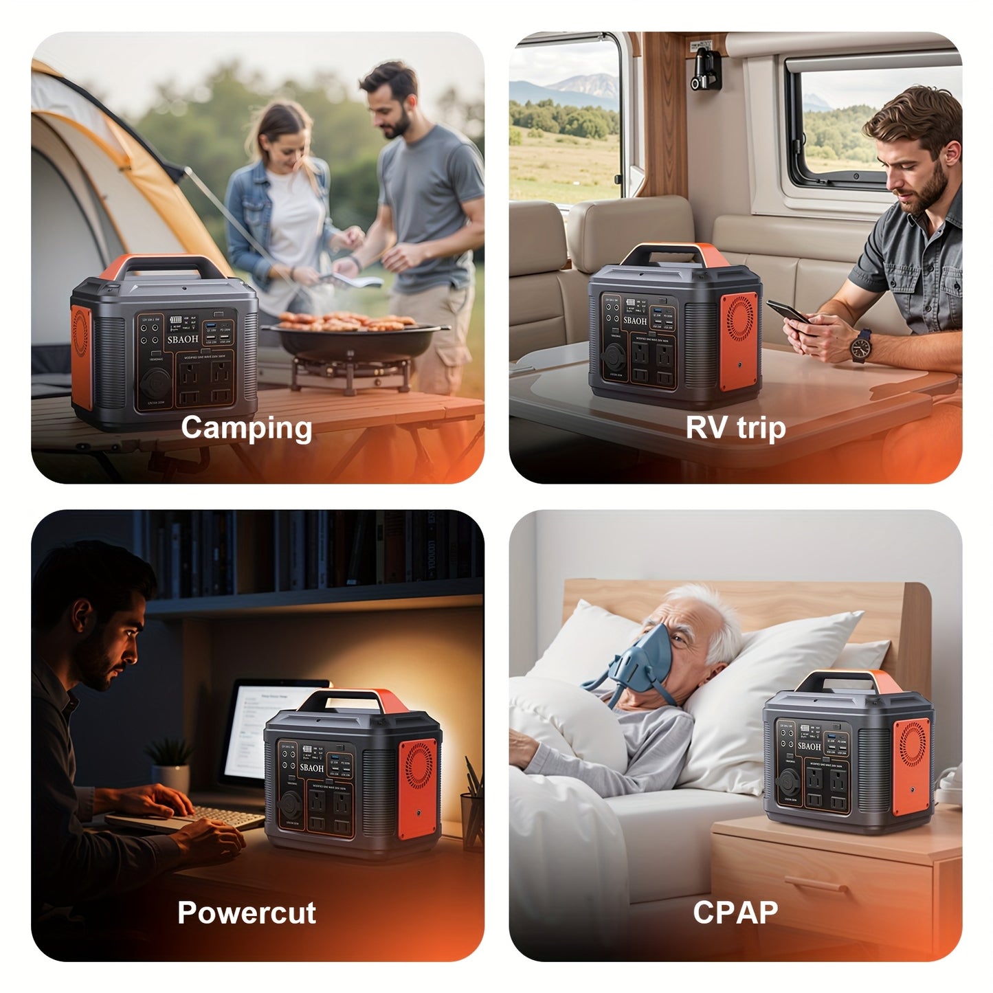 Portable Power Station 300W 296Wh - 13 Outputs, AC/USB-C PD100W/QC3.0/DC, LED Flashlight, for Camping, Road Trips, Emergency & Home Backup Power