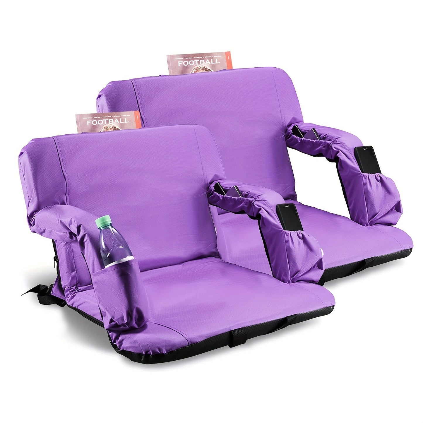 Padded Stadium Seats for Bleachers with Back Support 2-Pack