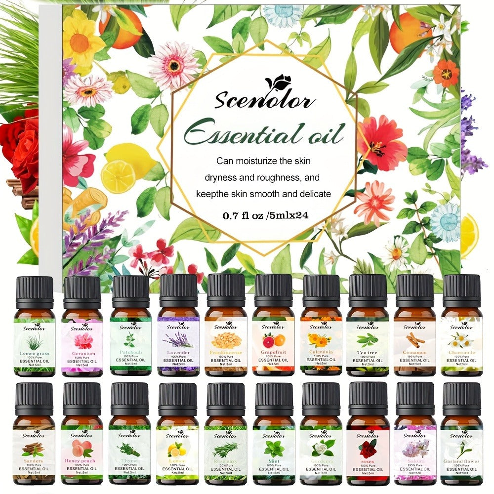 Fragrance Essential Oil Gift Set – Premium Hotel Scent Diffuser Oils for Candle Making, Aromatherapy & Home Fragrance | 12 or 24 Piece Set