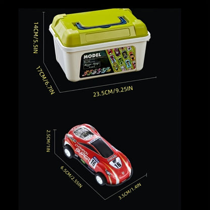 56 Pcs Mini Die-Cast Metal Car Set with 2 Stunt Cars, Play Mat & Storage Box - Friction Pull Back Toy Cars for Kids Boys Girls Ages 3+, Birthday Christmas Halloween Gift