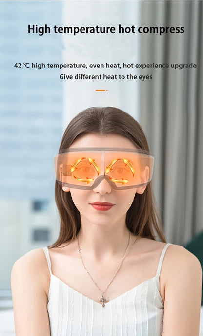 Eye Massager 4D Kneading Vibration Hot Compress Bluetooth Music Massage – Rechargeable Portable Eye Relax Device for Stress Relief