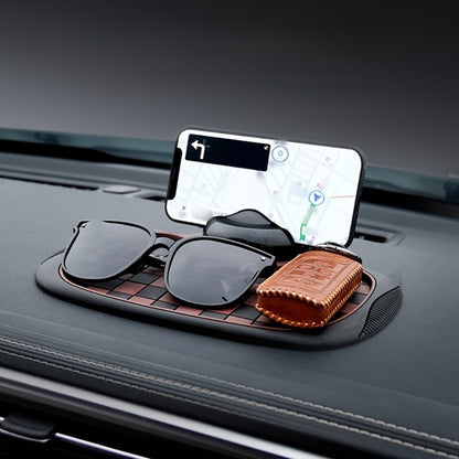 Car Dashboard Anti-Slip Pad with Phone Holder & Digital Number Plate Stickers – Multifunctional Non-Slip Dashboard Storage Mat for Car Interior Accessories