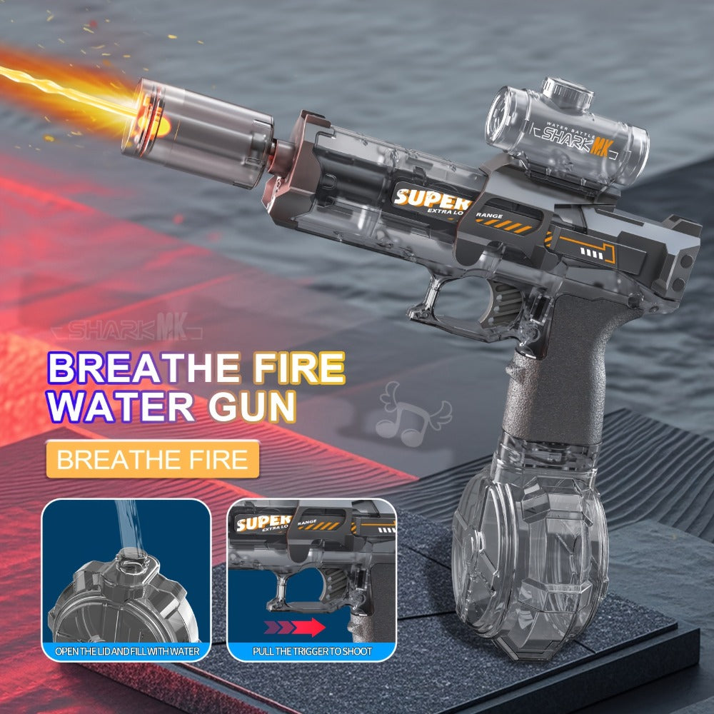 Automatic Electric Water Gun Large Capacity for Kids & Adults – High-Power Squirt Blaster for Pool Beach Lawn Backyard Summer Water Battle, Birthday Party Gift for Boys Girls Ages 6+ (Blue & Red)