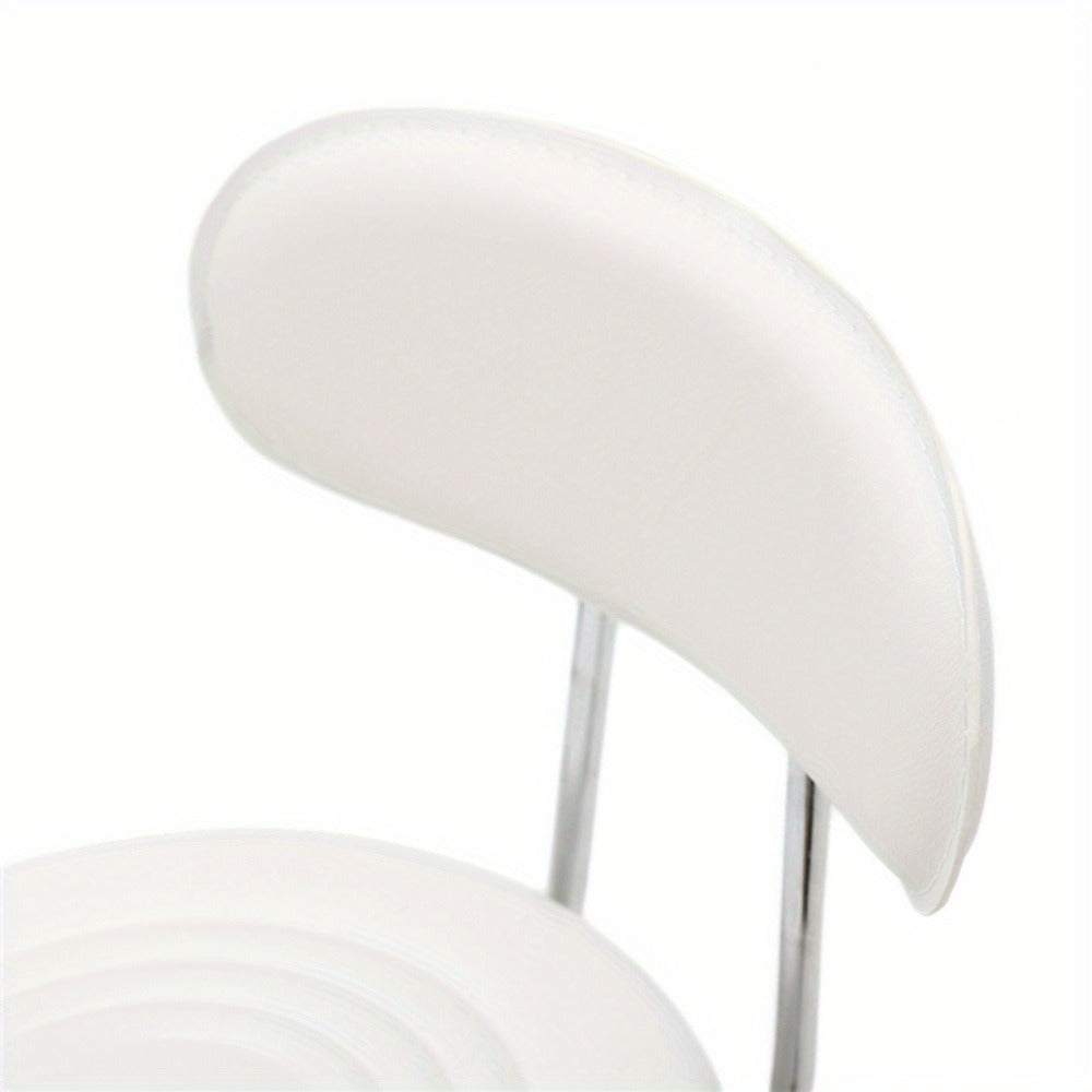 Saddle & Round Salon Stool with Backrest 360-Degree Swivel — Adjustable Height Professional Chair for Salon, Spa, Barber, Kitchen & Bistro, Black & White, 2 Styles