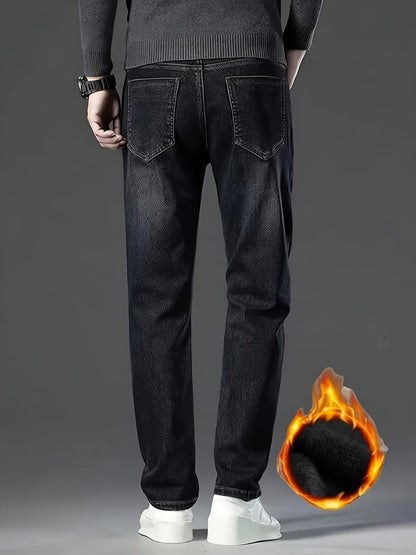 Men's Straight Leg Jeans - Classic Wash Clean Finish Streetwear 957605