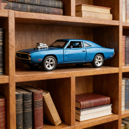 Dodge Challenger Diecast Model Car Zinc Alloy Collectible Static Replica – Highly Detailed Home & Office Decor, Birthday Christmas Gift for Car Enthusiasts (Blue / Black / White)