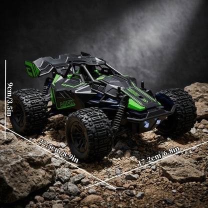 RC Monster Truck 1:20 Scale 4WD with LED Headlights – 2.4GHz All-Terrain Off-Road Remote Control Car, High-Speed Amateur RC Vehicle, Birthday Gift for Boys, Fast & Furious Green Yellow Red