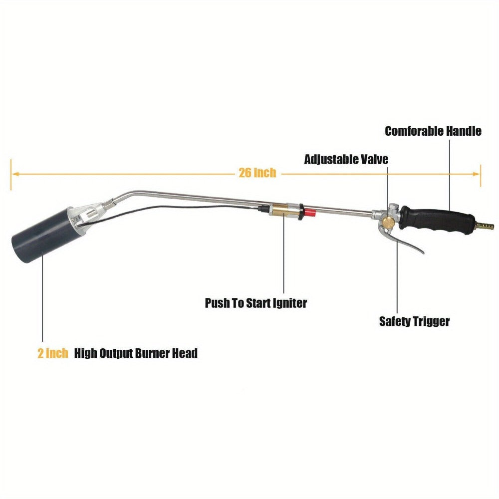 Propane Torch Weed Burner and Ice Snow Melter 79-Inch Hose Adjustable Flame Control Outdoor Flame Thrower for Garden Weed Killing Driveway Ice Melting Red Black