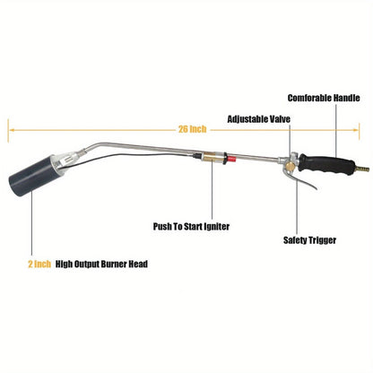 Propane Torch Weed Burner and Ice Snow Melter 79-Inch Hose Adjustable Flame Control Outdoor Flame Thrower for Garden Weed Killing Driveway Ice Melting Red Black