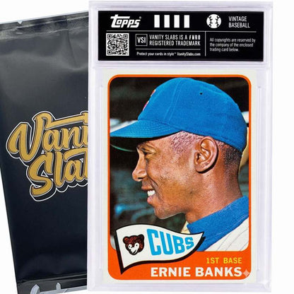 Vintage Baseball Card Mystery Slab 1965 Topps – 1 Random Authentic Card Encased in Vanity Slab | 598-Card Set Chase | Mickey Mantle, Willie Mays & Hall of Famers Possible | Collector Gift