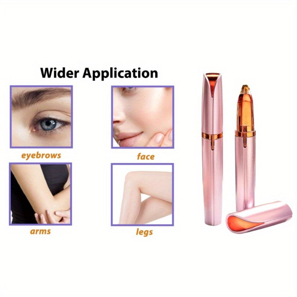 Electric Eyebrow Trimmer for Women 2 Pack, USB Rechargeable Painless Precision Eyebrow Razor Pen, Portable Hair Remover for Face Lip Leg Armpit – Pink White Colorful