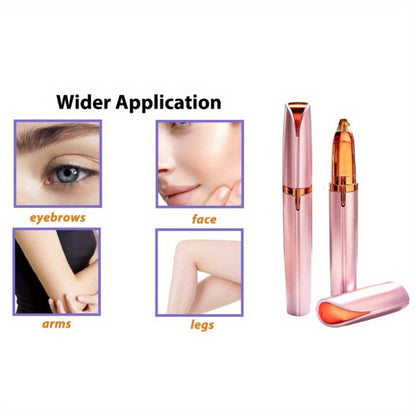 Electric Eyebrow Trimmer for Women 2 Pack, USB Rechargeable Painless Precision Eyebrow Razor Pen, Portable Hair Remover for Face Lip Leg Armpit – Pink White Colorful