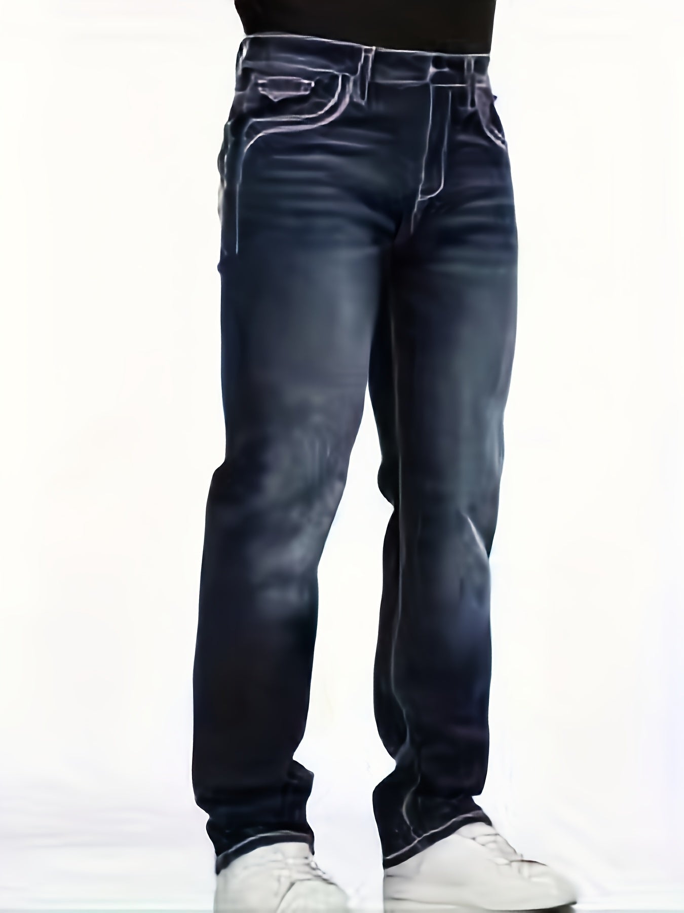 Men's Straight Leg Jeans - Classic Wash Embroidered Weekend