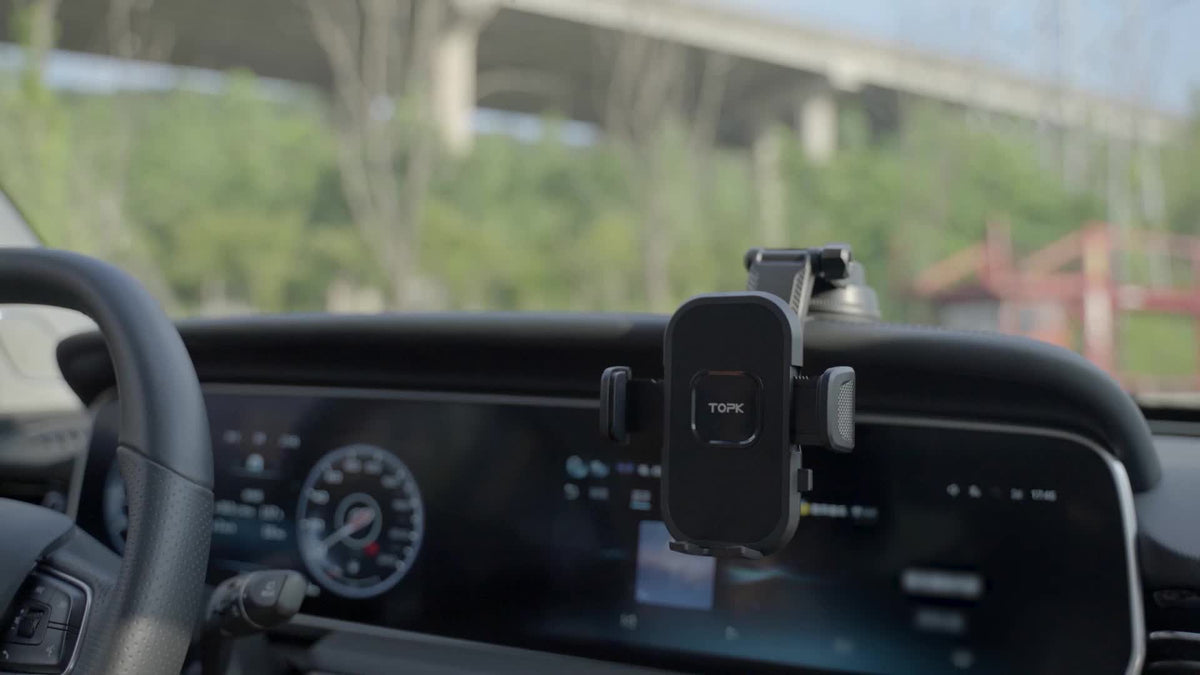TOPK Upgrade Car Phone Holder Mount, Universal Cell Phone Car Mount for Dashboard Car Dash Mount Mobile Holder for iPhone, Samsung And All Android Smart Phones