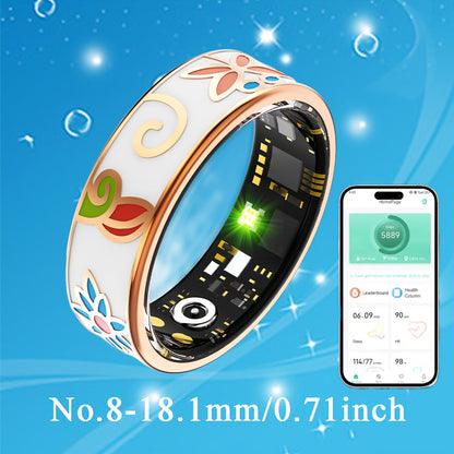 Women's Smart Ring Fitness & Sleep Tracker – Step, Distance & Calorie Monitor, IP68 Waterproof, Bluetooth 5.3, iOS & Android, Elegant Daily Accessory, Gift for Mom & Girlfriend